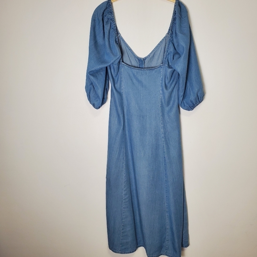 Zara Blue Midi Button Front Lyocell Dress - Picture 11 of 13